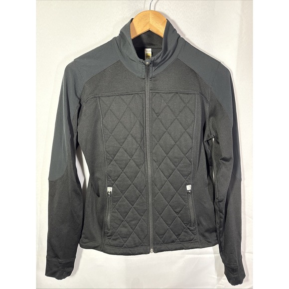 Lolë Jackets & Blazers - Lolë Womens Quilted Jacket Small Black 1/4 Zip Running Jogging Active Pullover